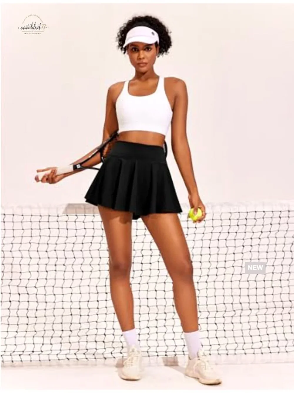 High Waisted Pleated Tennis Skort with Pockets for Athletic Wear